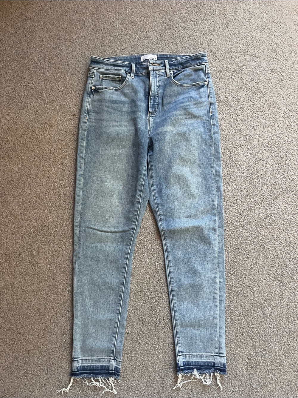 LOFT Light Blue High-Rise Straight Crop Jeans 29/8